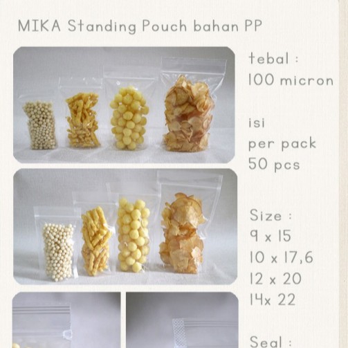 

Standing Zipper Pouch / Plastik Zipper 14 x 22 cm