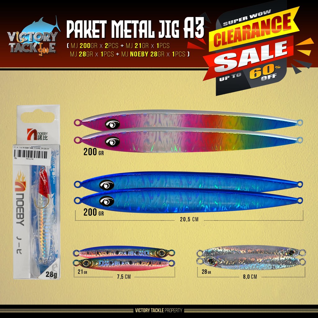 UMPAN PANCING METAL JIG PAKET A3 5 PCS