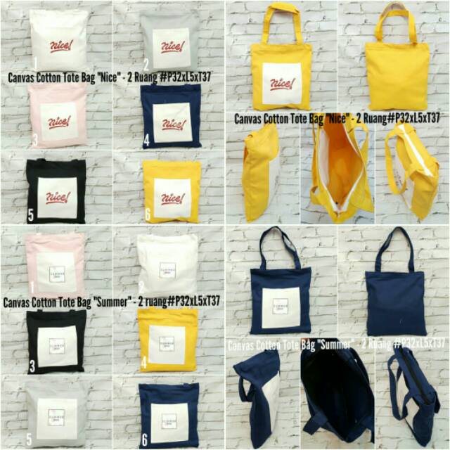Tas kanvas Tote Bag.
ADA 6 THEMES
*COLOUR
*STAR
*BE HAPPY
*MONDAY
*SUMMER
*NICE
45ribu