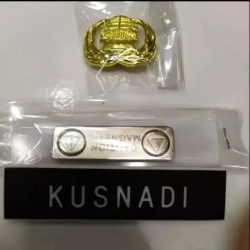 

name tag nama dan pin korpri magnet