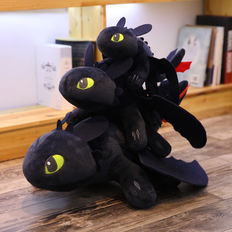 Boneka Plush Model Toothless 2019 How To Train Dragon Night Fury Light Ukuran 35cm