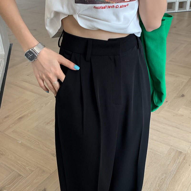 Celana Kulot Wanita Korean Style Celana Panjang Hitam Wanita Terbaru Highwaist Loose