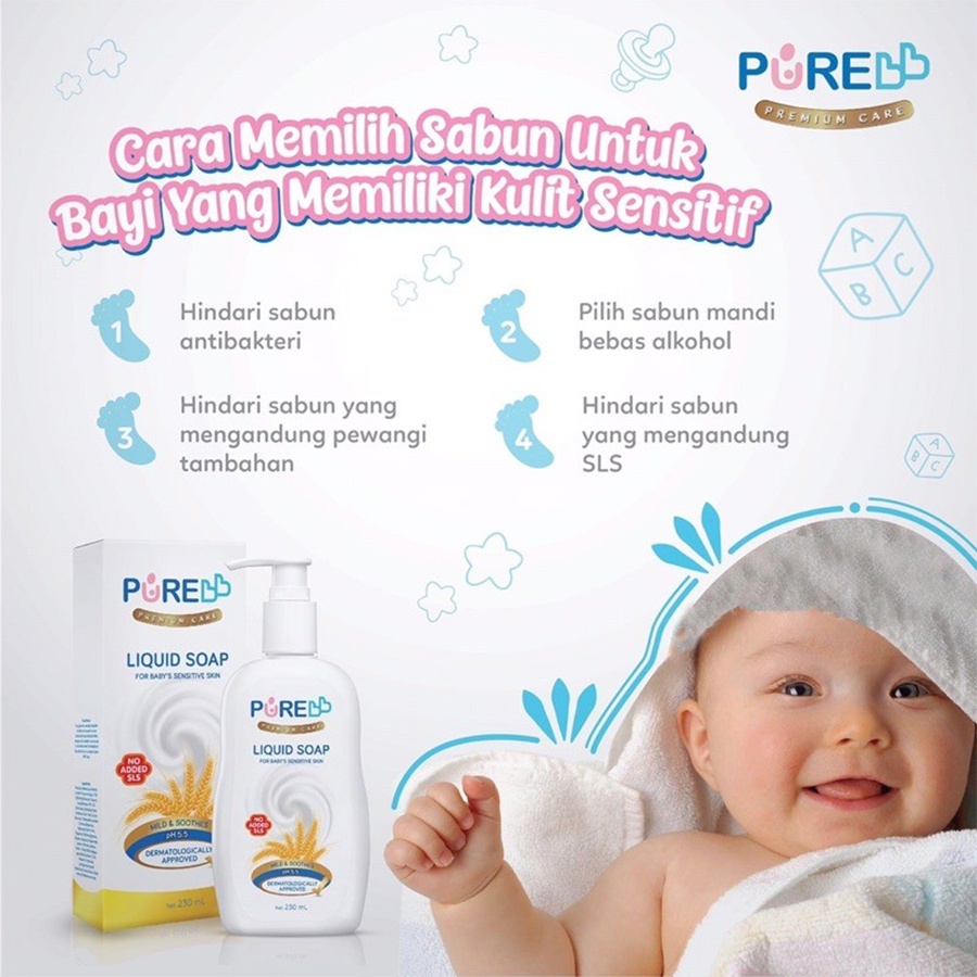 Pure Baby Liquid Soap Pure BB for Sensitive Skin Sabun Mandi Cair Sabun Bayi