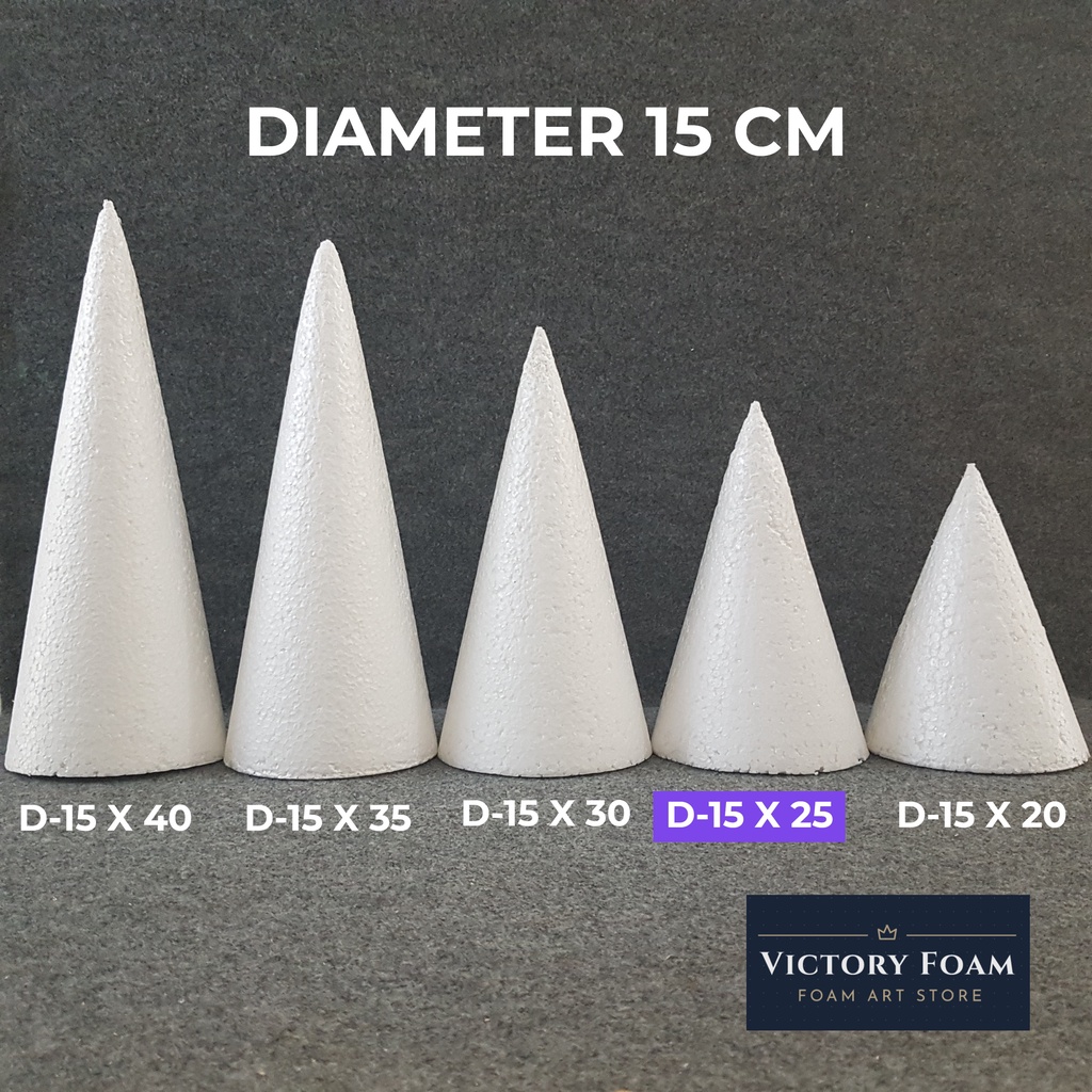 Dummy Styrofoam Kerucut D. 15cm x T. 25cm