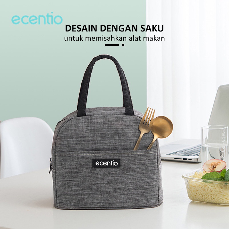 ecentio &amp; FOODI tempat makan anak set 1000ml dan cup 330ml tas aluminium/lunch box set dan lunch bag/free sendok&amp;sumpit/bekal makan set BPA FREE