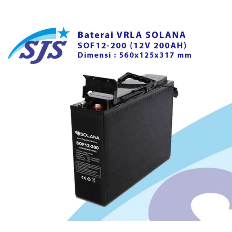 Battery Vrla Front Terminal 12v 200ah Solana