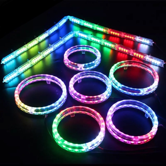 Lampu Drl Led Crystal RGB Plus Ring AE 95MM App Control 210 Mode Running R136