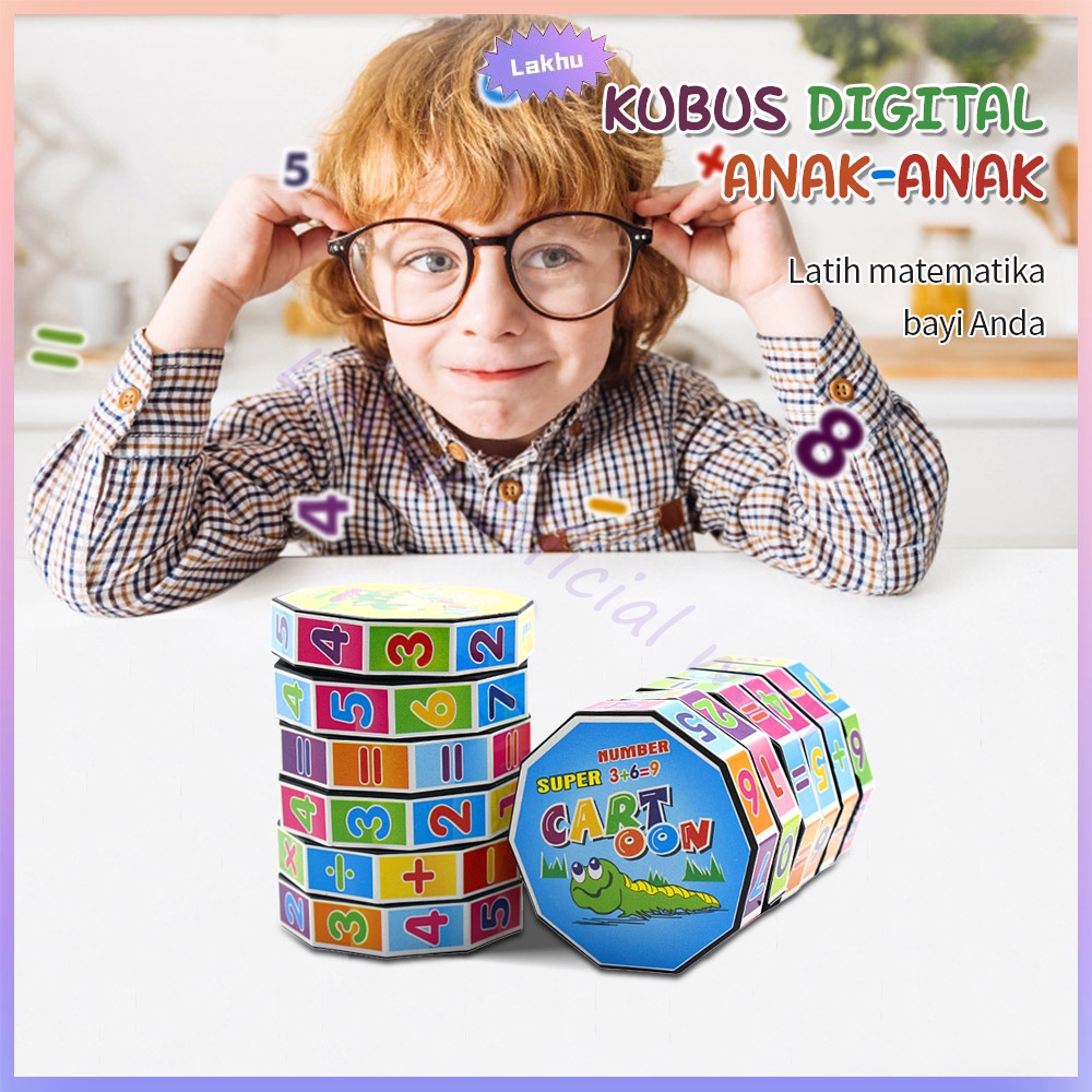 JCHO mainan edukasi anak Rubik Kubus digital /Kids Mathematics Numbers Magic Cube