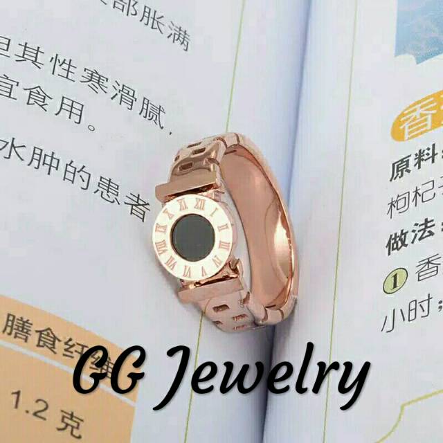 GG Cincin Angka Romawi kapital TitAnium#CC-124