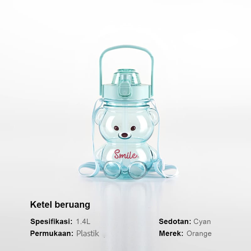 Botol Minum Boneka Botol Gemoy Bening Botol Viral Gradasi Pastel Motivasi Anak SH-5  - Futurehome88