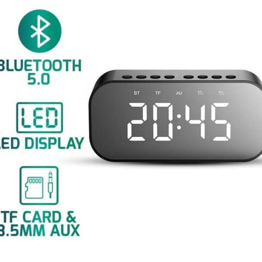 Speaker Bluetooth 5.0 Robot RB550 LED Display &amp; Alarm Clock