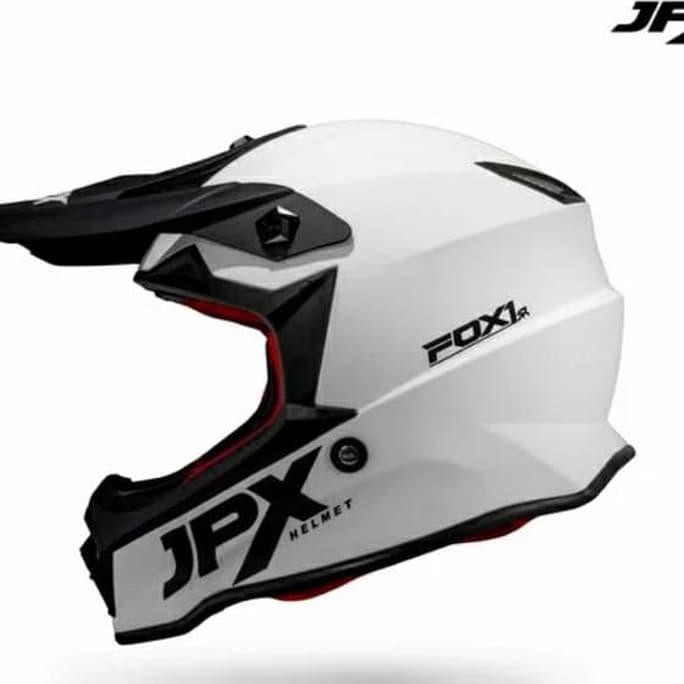 Barang Berkualitas Helm cross jpx anak warna putih PROMO