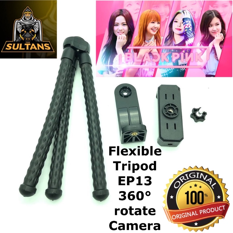 Grosir flexible tripod ep13 360° rotate camera holder stand selfie premium super quality