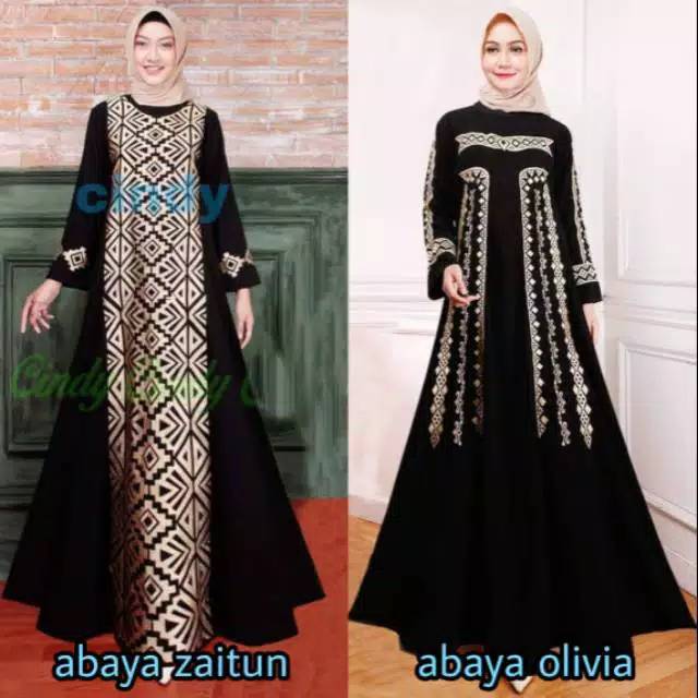 Abaya bordir zaitun Olivia