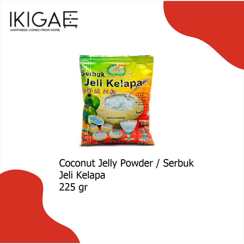 HAPPY GRASS COCONUT JELLY / SERBUK JELI KELAPA PREMIUM ASLI 225 GR