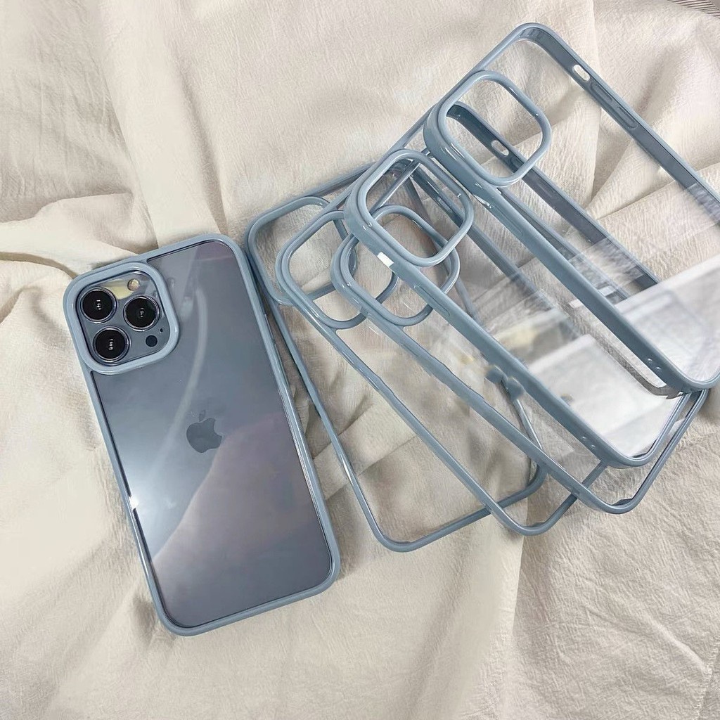 Case Pelindung Kamera Bahan Silikon Transparan Tahan Banting Untuk iPhone 13 12 PRO MAX 13 13pro XS Max