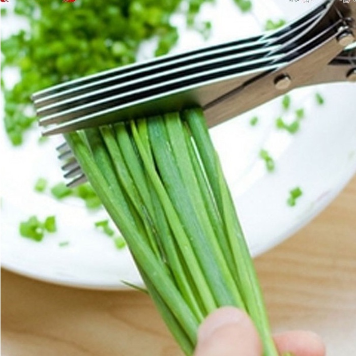Gunting 5 Layers Potong Sayur & Daun Bawang Stainless