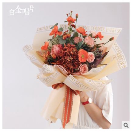 Flower Wrapping Cellophane Paper Kertas Buket Bouquet Bunga Palsu Plastik KB6004