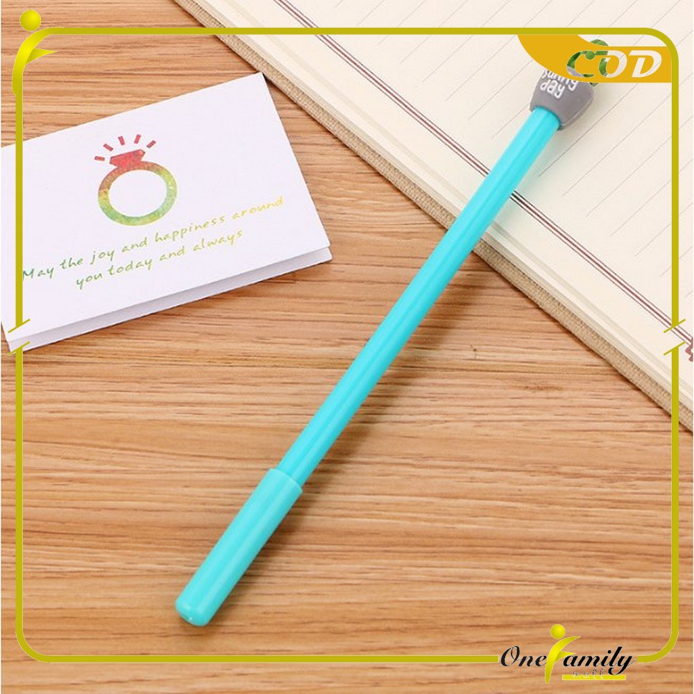 ONE-A16 Pulpen Gel Karakter Kaktus / Pena Kaktus / Bolpen Gel / Pulpen Lucu Unik Bentuk Pot Kaktus-BIRU