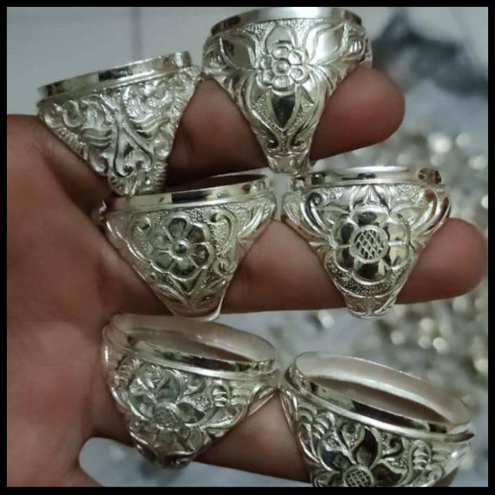 Indrayanstore | Cincin Emban Ring Perak Motif Ukir Pahat Handmade