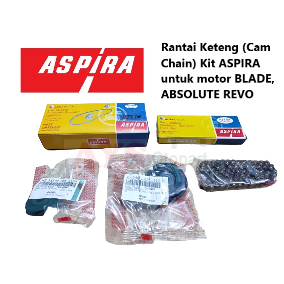 Rantai Keteng/ KAMPRAT (Cam Chain) Kit  H2-145PA-KWB-1110 ASPIRA untuk motor BLADE, ABSOLUTE REVO