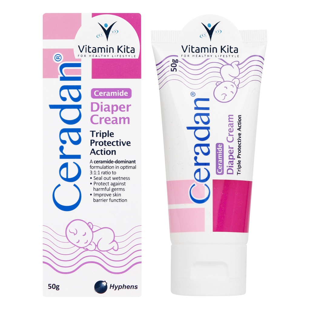 CERADAN DIAPER CREAM - Krim Pelindung Dan Pencegah Ruam Popok Pada Kulit Bayi 50GR