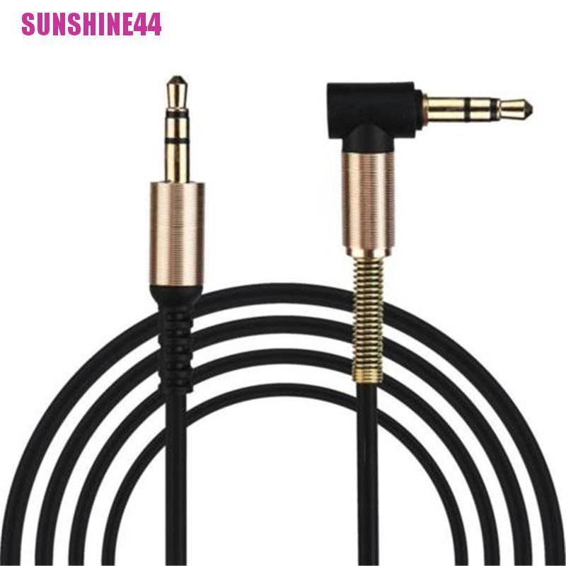(SUN44) Kabel Audio Stereo Jack 3.5mm Male Ke Male Sudut Kanan 90 Derajat Aux
