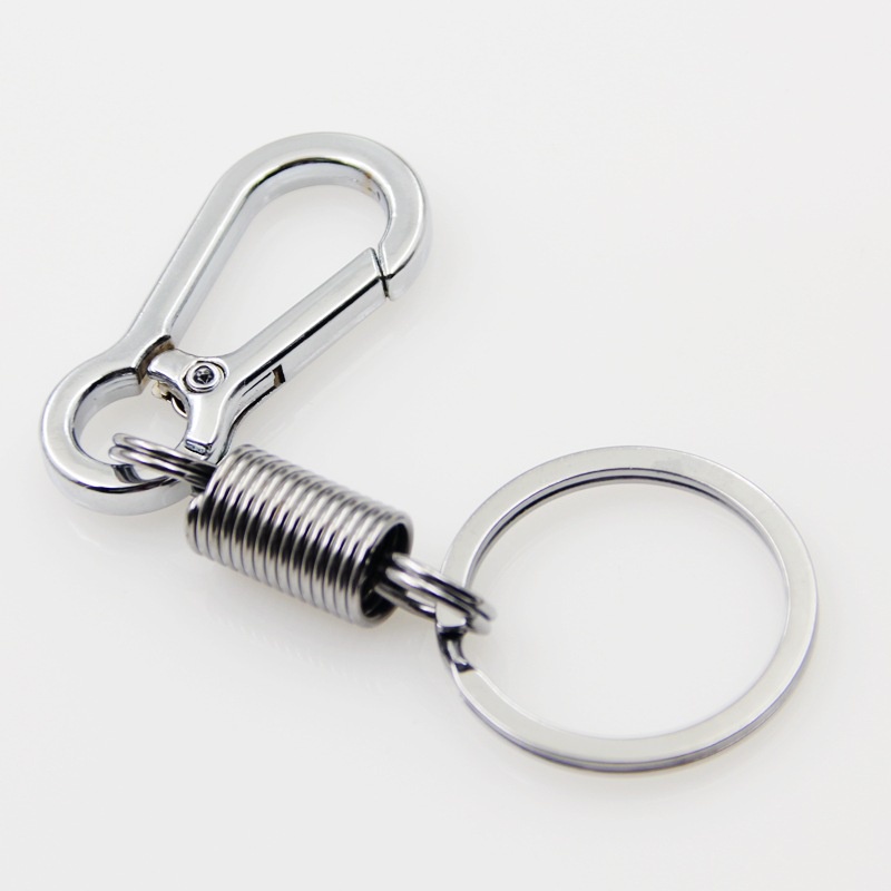 9cm Men Silver Stainless Steel Zinc Alloy Gourd Buckle Hanging Key Chain Key Holder / Waist Belt Clip Anti-lost Key Rings