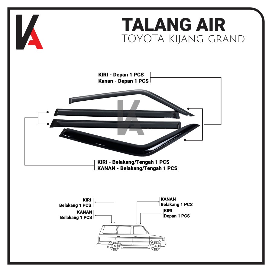 TALANG AIR PINTU MOBIL KIJANG GRAND 4 PINTU MODEL SLIM HIGH QUALITY