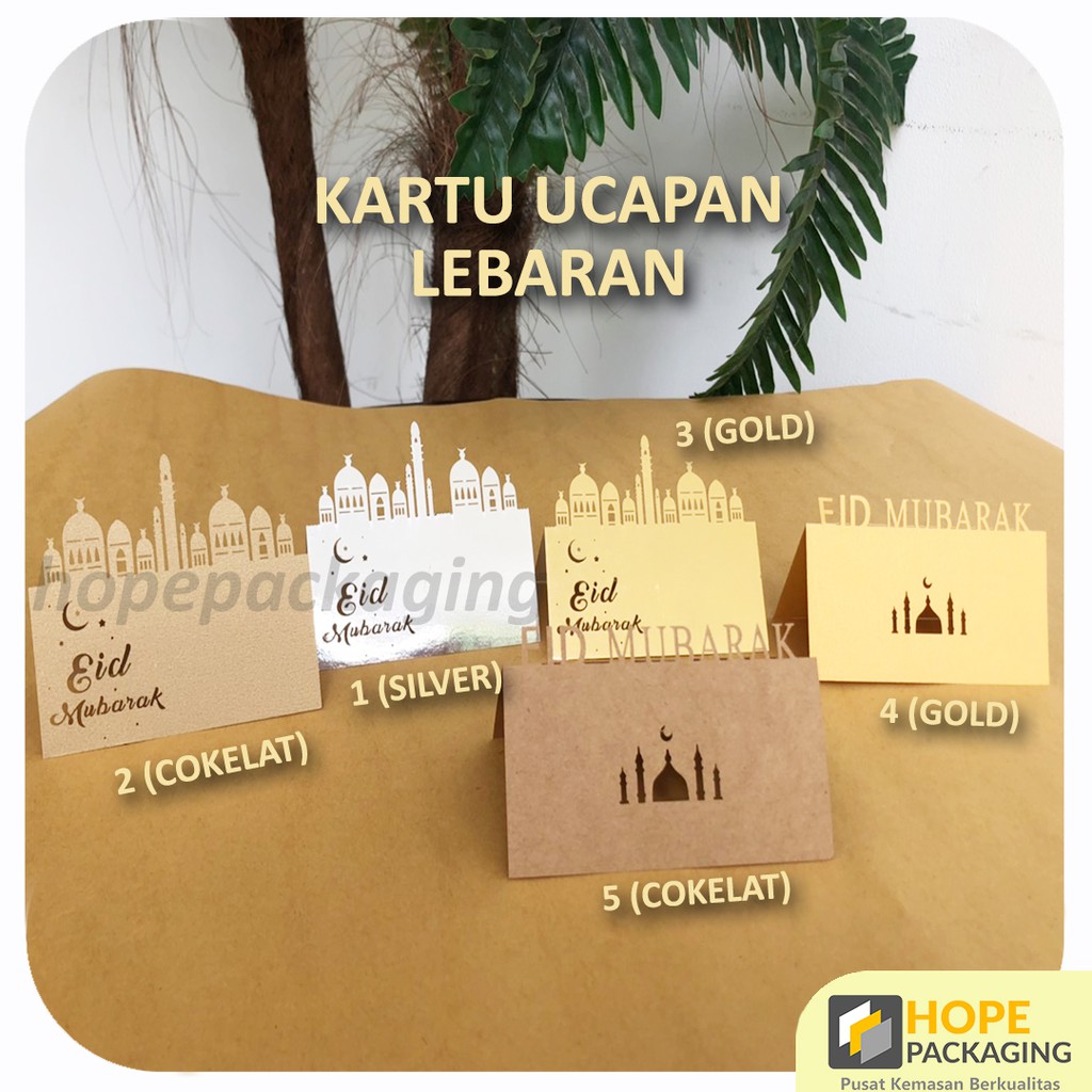 

[Harga / 5 Pcs] Kartu Ucapan Lebaran Hang Tag Hari Raya Idul Fitri Premium / Kartu Muslim 3 Warna