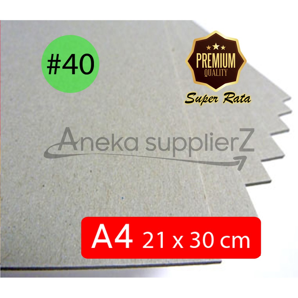 

Karton Tebal Abu - Hard Board Grey No. 40 (1.5mm) A4 uk 21x30 cm (12 lb)