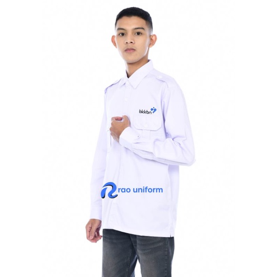 Seragam kerja BKKBN Murah/baju putih BKKBN/kemeja karyawan kantor PNS/kemeja putih custom bordir/baju kantor putih tangan panjang tambah bordir