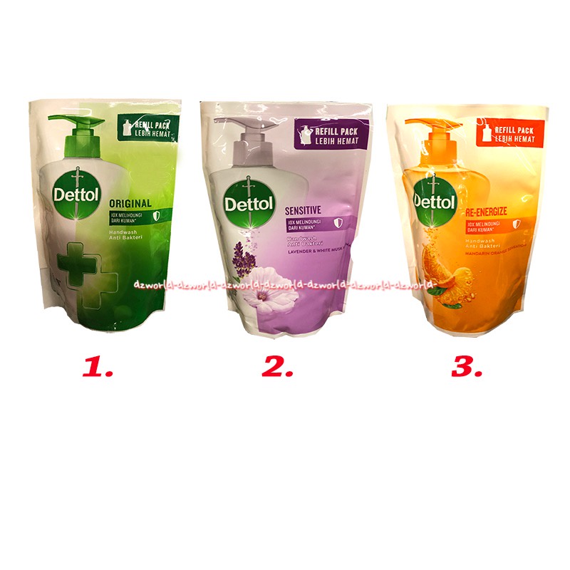 Dettol 200ml Original Sensitive Re-Energize Handwash Anti Bakteri Refill Sabun Cuci Tangan