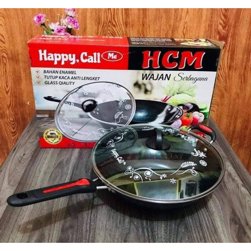 Panci Wajan Goreng Happy call Tutup Kaca