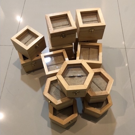 Box Cincin Kotak Cincin Kayu Ring Box mini