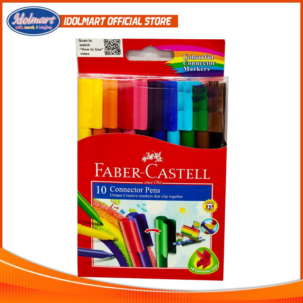 IDOLMART Faber Castell Spidol Connector Pen 10 Warna Idolmart Surabaya