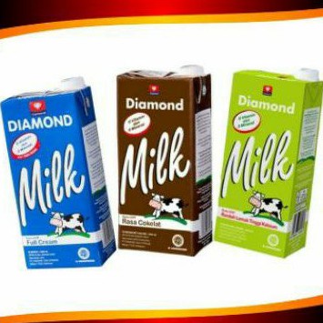 

DIAMOND MILK Susu UHT tanpa pengawet COKLAT/ VANILA/ LOW FAT 1 Liter.