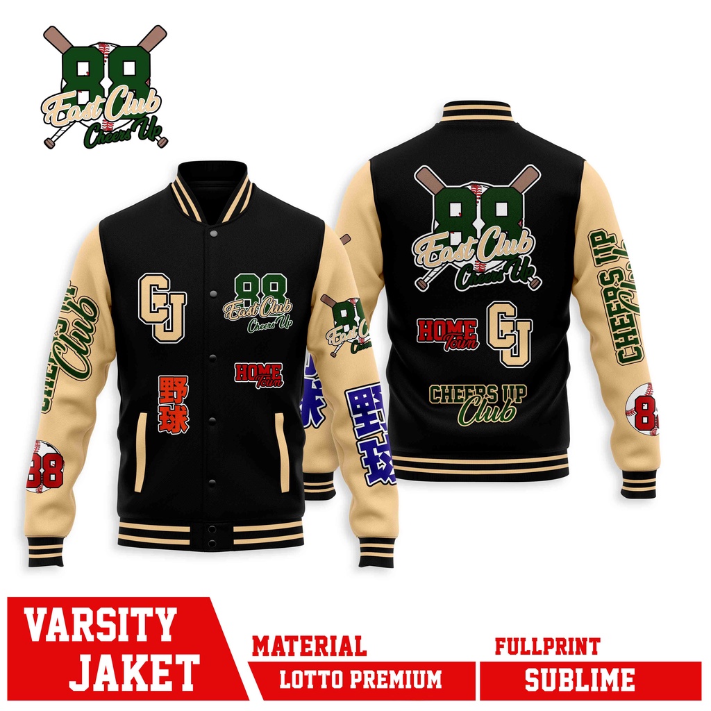 Jacket Varsity BOMBER Baseball  MLB CHEERS UP CLUB EAST UNISEX