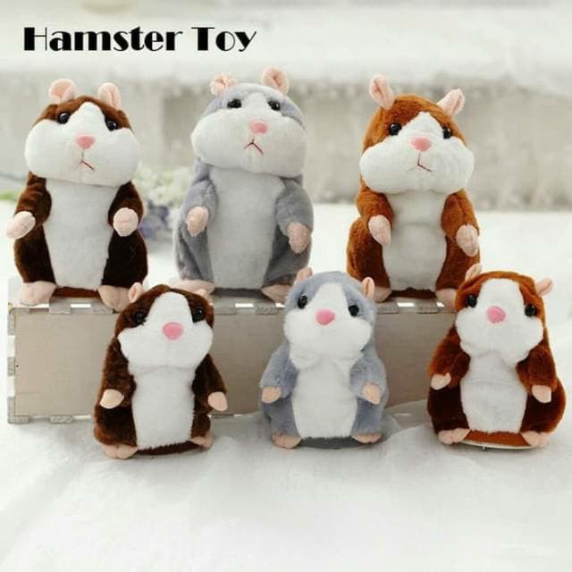 Mainan Boneka Hamster Bisa Bicara dan Bergerak / Boneka Peniru Suara / Mainan Robot Hamster / Talking Hamster