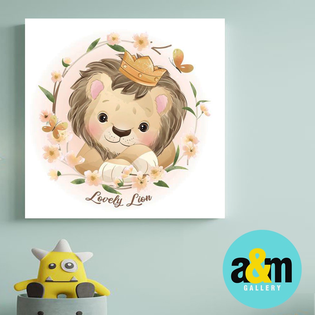 Hiasan Dinding Kamar Bayi Gambar Bayi Binatang Cute Animal ( 20 X 20 ) Pajangan Anak Dekorasi Bayi Wall Decor Tema BINATANG - A&amp;M