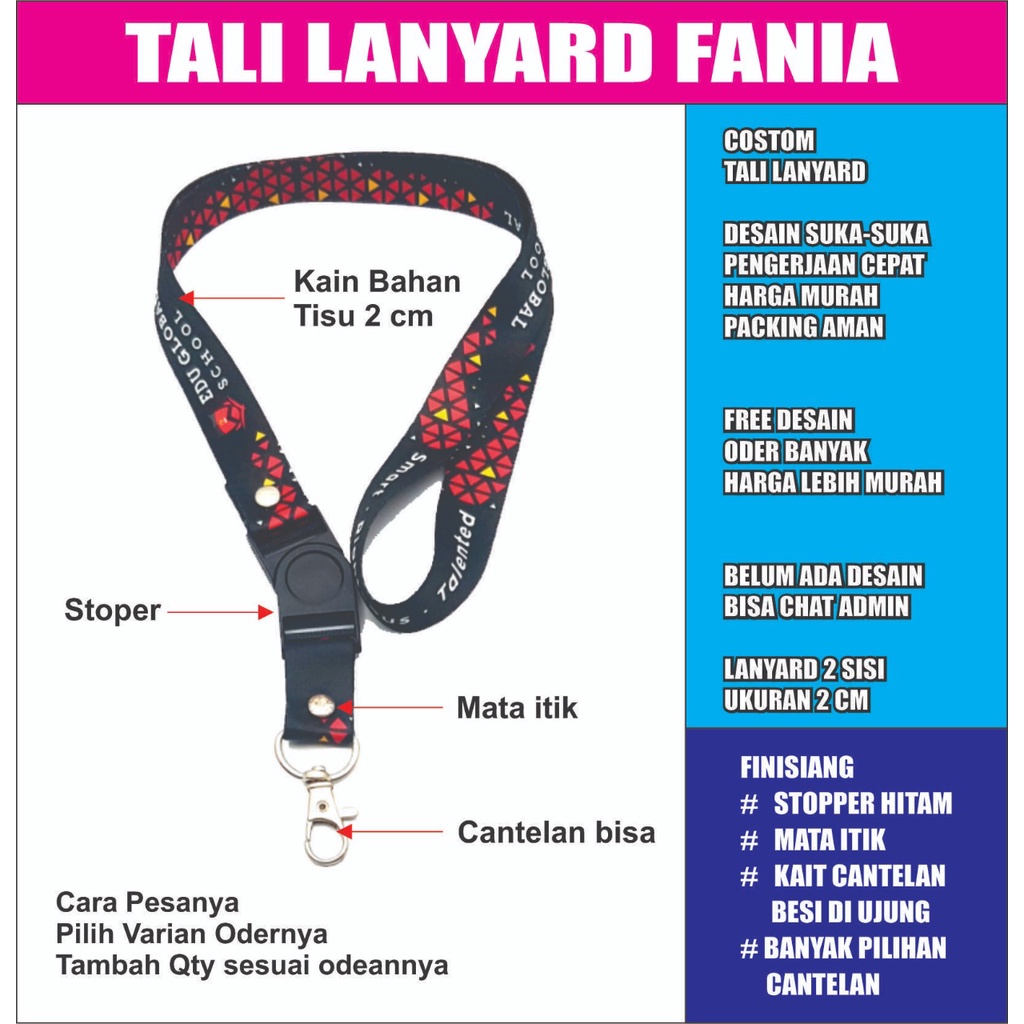 

LANYARD COSTUM DESAIN SUKA SUKA UKURAN 2CM