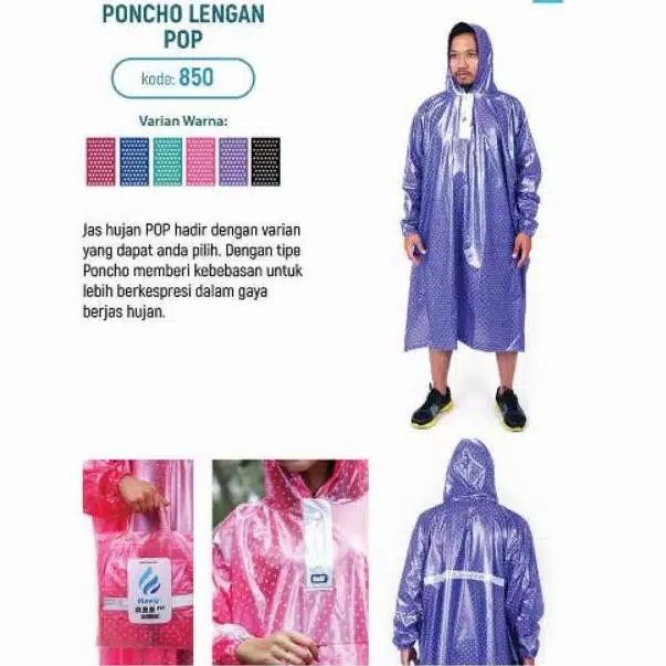 Jas Hujan Ponco Lengan POP PLEVIA  850 - Jas Hujan Poncho Lengan