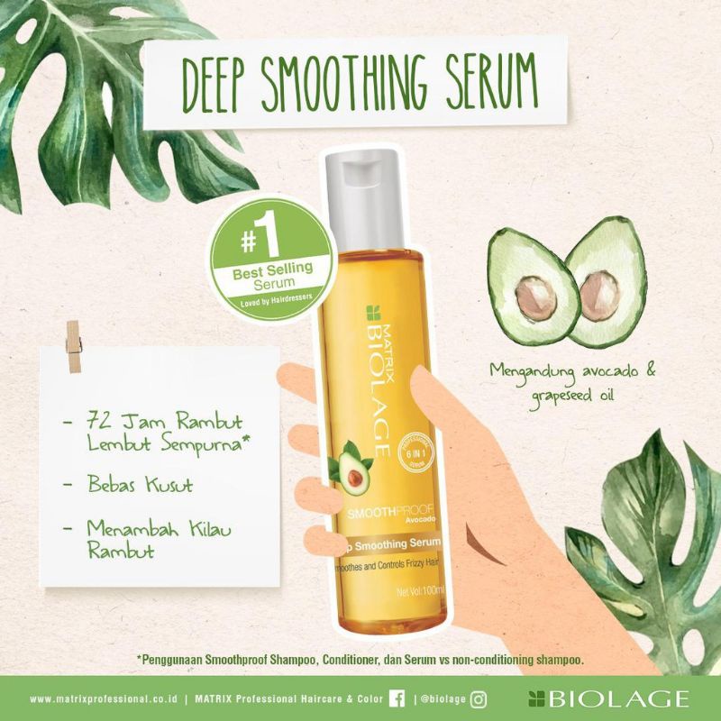 MATRIX Biolage Deep Smoothing Serum 100mL | Serum / Vitamin Rambut Anti Megar