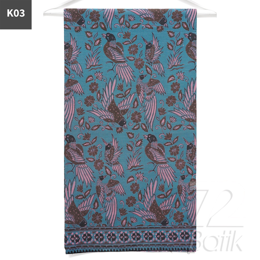 KAIN BATIK PREMIUM Bahan Katun Motif Burung Taman Warna Orange 721594 Cap 72 Jarik Jarit Samping Kebat Panjang Batik Katun Modern Premium Bahan Seragam Batik Pernikahan Kantor Keluarga Murah Kamen Jadi Batik Bali Lembaran