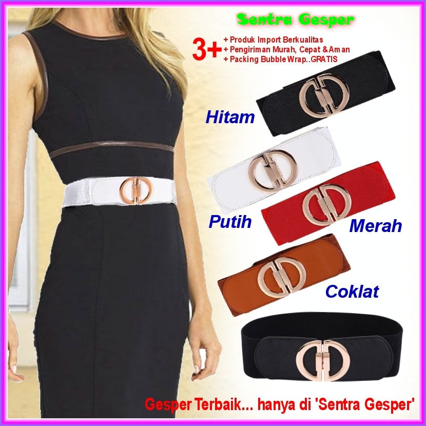 Sabuk Obi Karet Belt Ikat Pinggang Wanita Fashion Gesper Cewek Oby Korea Polos Murah Aksesoris kekin