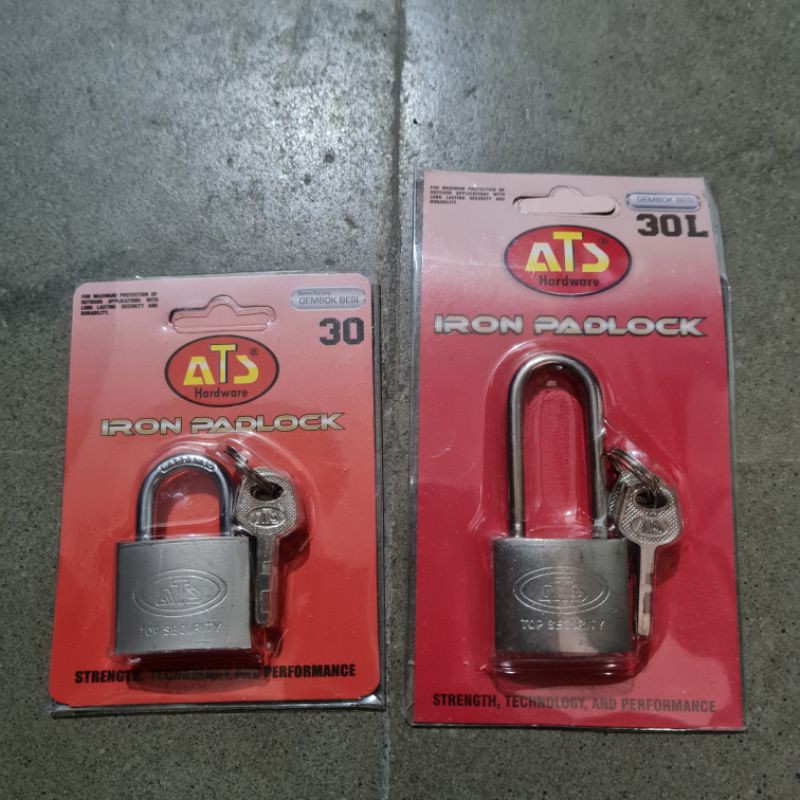 Gembok Besi / Baja Putih &quot;RRT&quot; 30mm Panjang