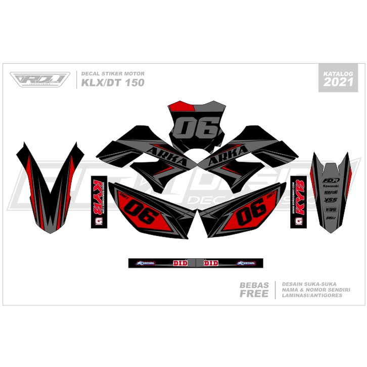 DECAL STIKER KLX 150 S (002) DEKAL STICKER DTRACKER 150 LAMA FULLBODY 2009 2010 2011 2012 2013 2014 