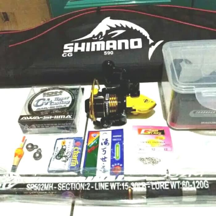Terbaru Set Pancing Reel Maguro Joran Goldenfish Lengkap Kekuatan 15Kg