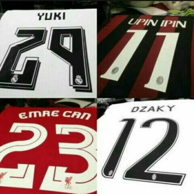 NAMESET CUSTOM NAME JERSEY BOLA
