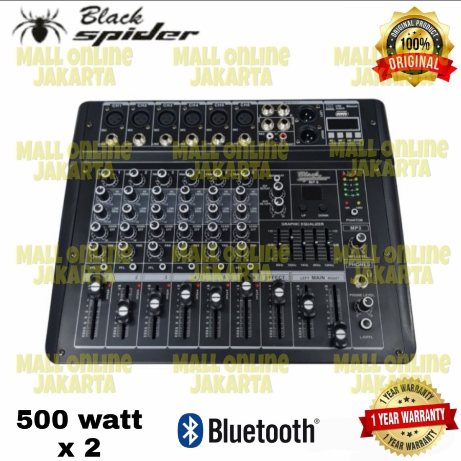 Power mixer Blackspider Mp6 6 channel Black spider Mp-6 mp 6 channel